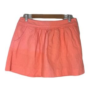 NWT J Crew Skirt Women Size 8 Pink Zip Pocket Linen Cotton Blend Summer Vacation